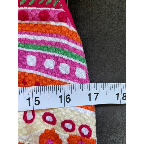 Talbots Multicolor Geometric Floral Striped Jacquard Knit Sheath Dress Size 10 - Picture 3 of 7